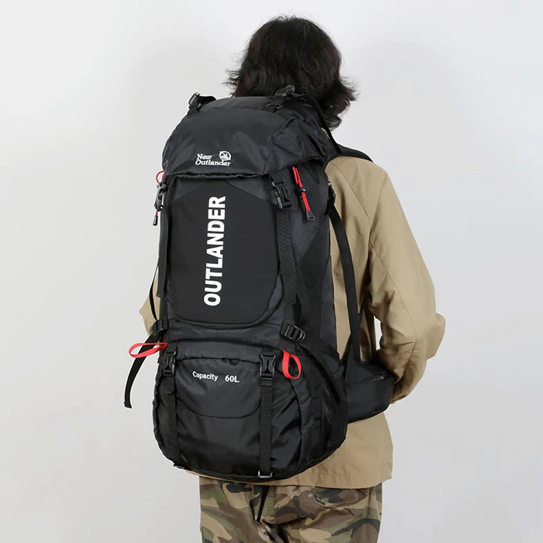 60L Camping Backpack Large Capacity Hiking Travel Outdoor Shoulder Bag Waterproof Trekking Climbing Mountaineering Rucksack