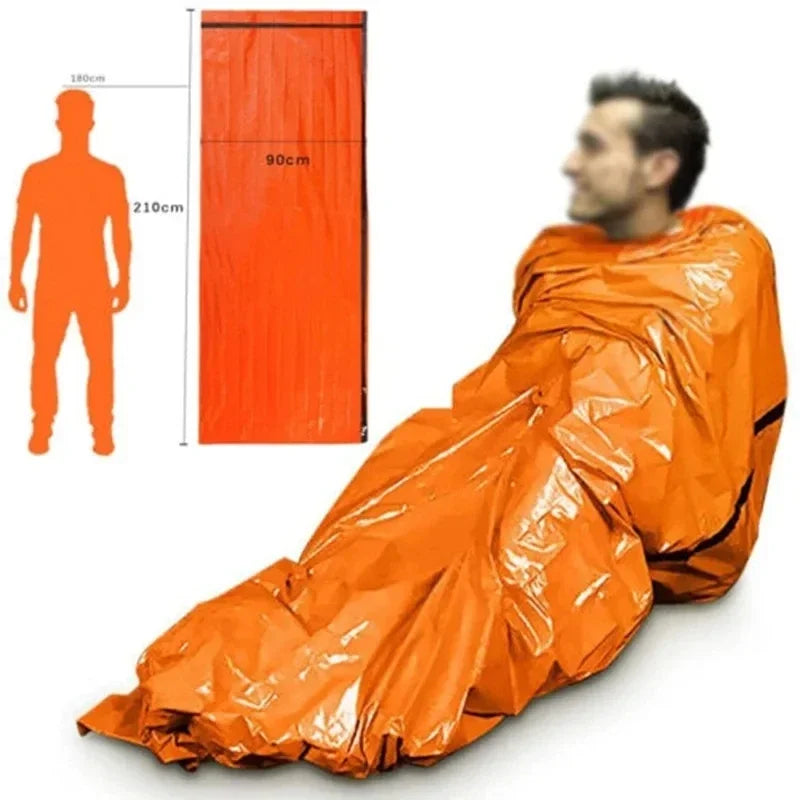 Portable Waterproof Emergency Survival Sleeping Bag Outdoor Pe Aluminum Film Camping Gear Thermal Sack Outdoor Bedding Equipment