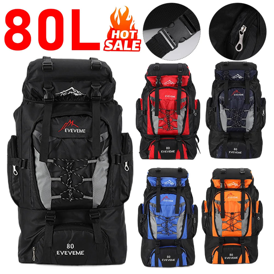 80L Hiking Climbing Backpack Camping Trekking Bag Waterproof Outdoor Sports Mountaineering Bags Rucksack Large Travel Backpacks
