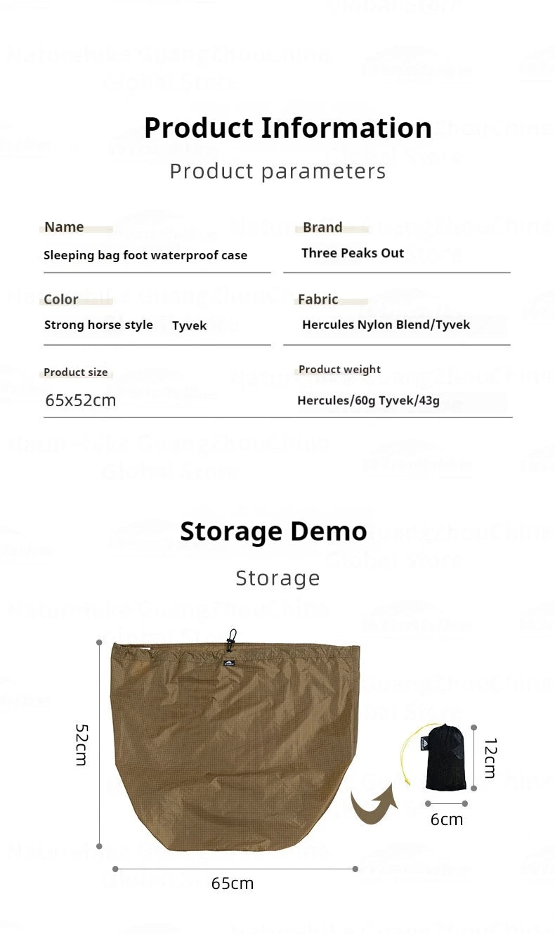3F UL GEAR Sleeping Bag Foot Waterproof Case Bag Anti-condensation Outdoor Camping Moisture-proof Breathable Liner Storage Bag