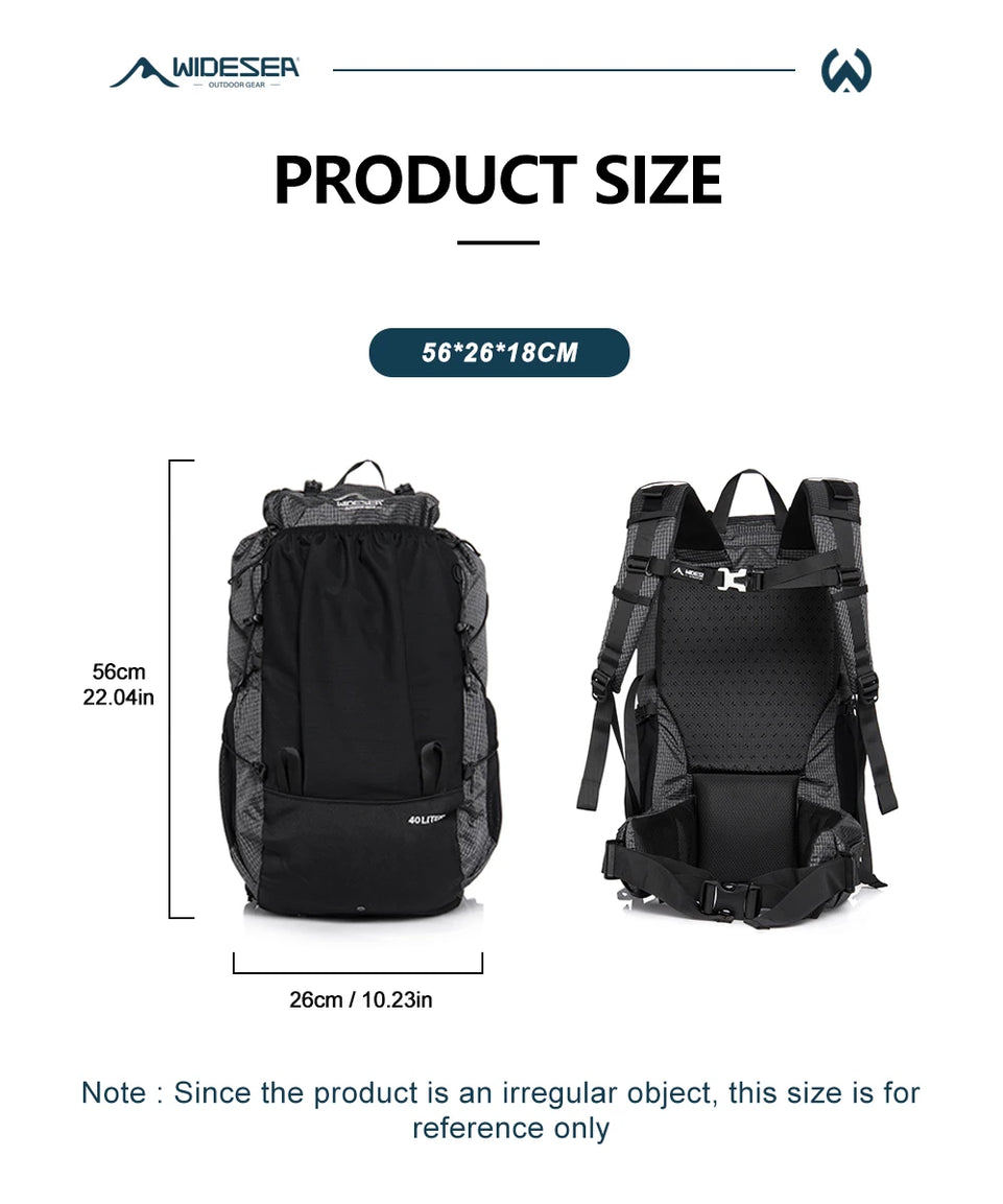 Outdoor Camping Backpack 40L Hiking Bag Sports Men's Backpacks Ultralight Waterproof Trekking Travel Essentials Camping Supplies