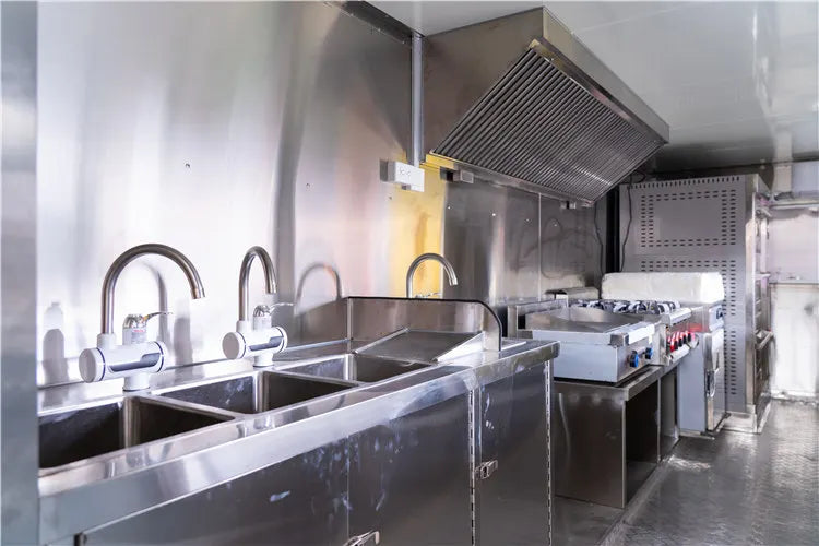 Portable Food Truck Mobile Trailer With Cooking Station Full Kitchen Equipment For Outdoor Events BBQ Business Use