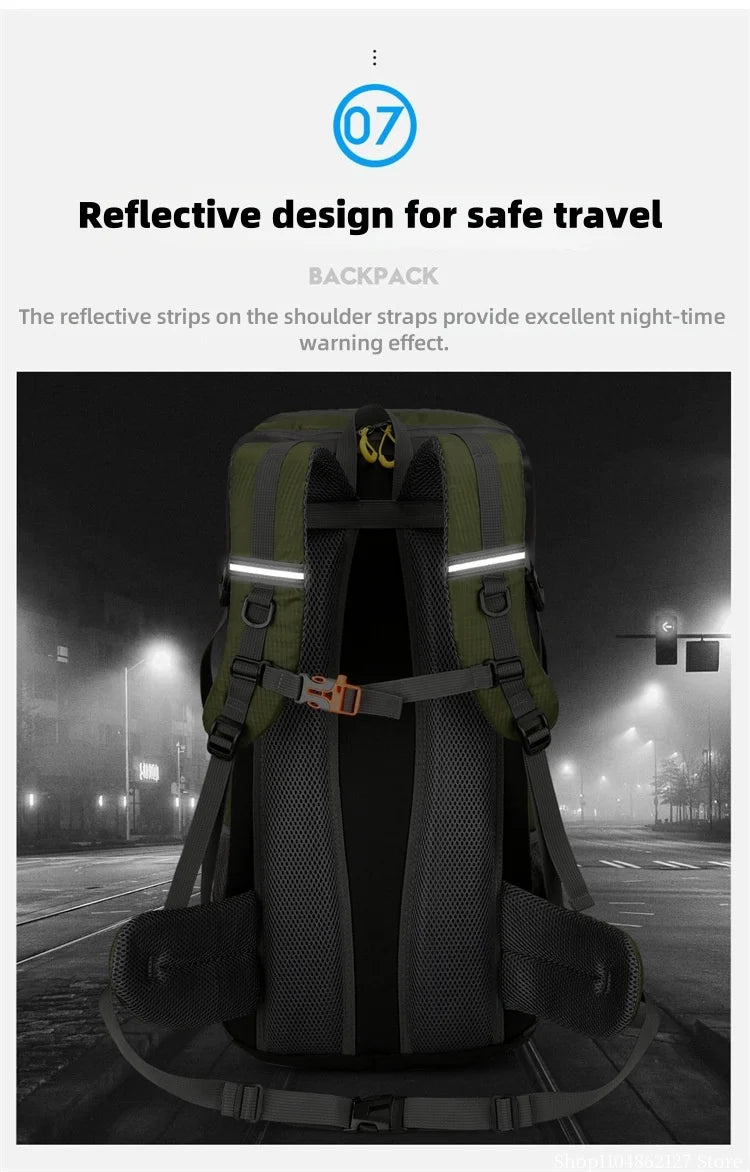 Outdoor hiking backpack of 50L for camping and hiking. Multi-functional large-capacity camping backpack. Comfortable and casual.