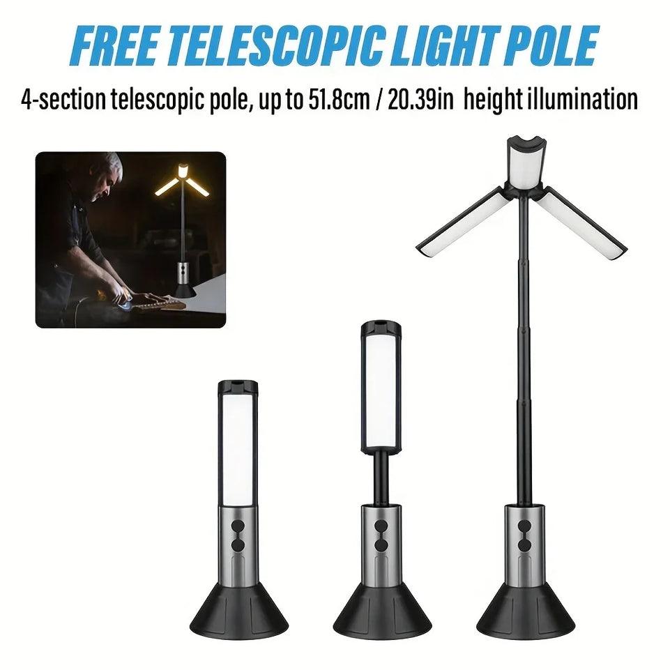 LED Camping Light,Rechargeable Multi-Functional Telescopic Flashlight & Outdoor Lantern for Camping Hiking Fishing Emergency