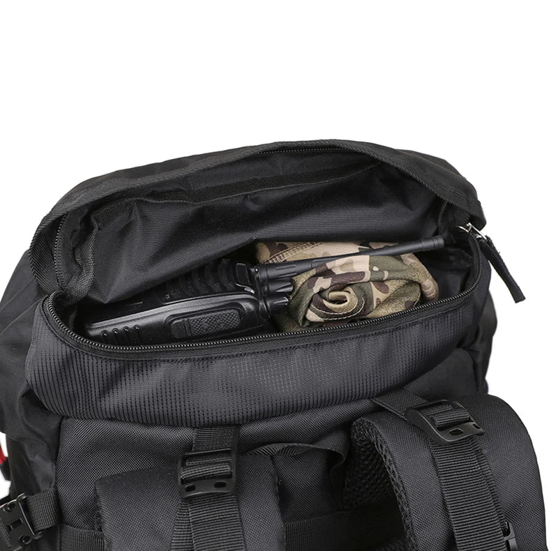 60L Camping Backpack Large Capacity Hiking Travel Outdoor Shoulder Bag Waterproof Trekking Climbing Mountaineering Rucksack