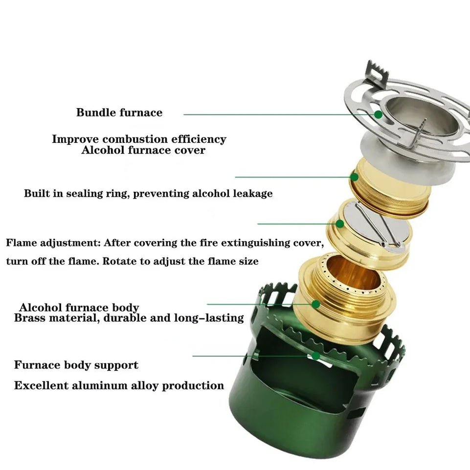 Portable Mini Barbecue Assesories Camp Cooking Supplies Camping Gear and Accessories Alcohol Stove Outdoor Furnace Hiking Sport