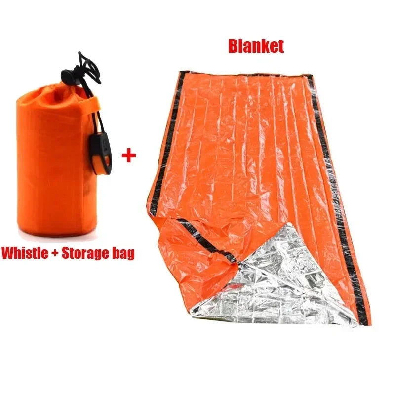 Portable Waterproof Emergency Survival Sleeping Bag Outdoor Pe Aluminum Film Camping Gear Thermal Sack Outdoor Bedding Equipment