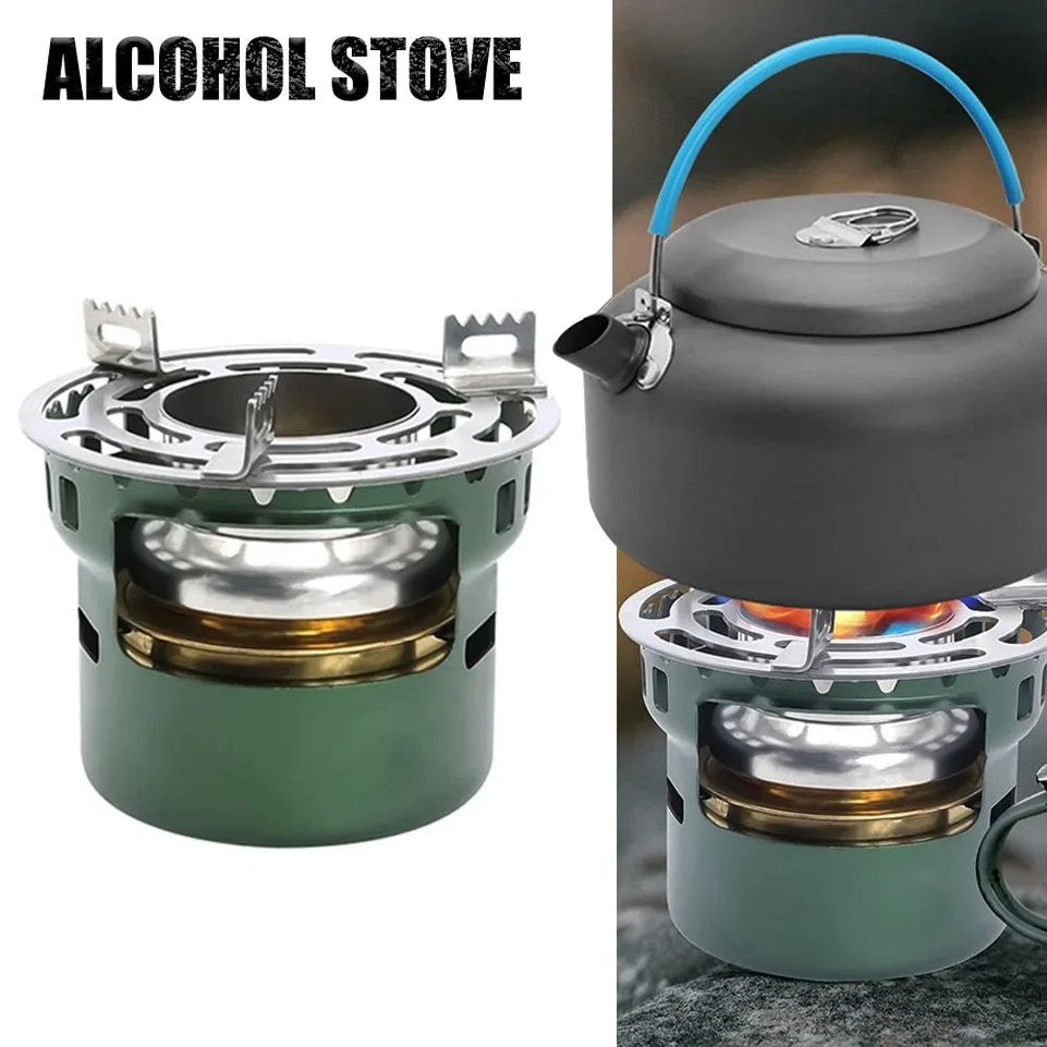 Portable Mini Barbecue Assesories Camp Cooking Supplies Camping Gear and Accessories Alcohol Stove Outdoor Furnace Hiking Sport