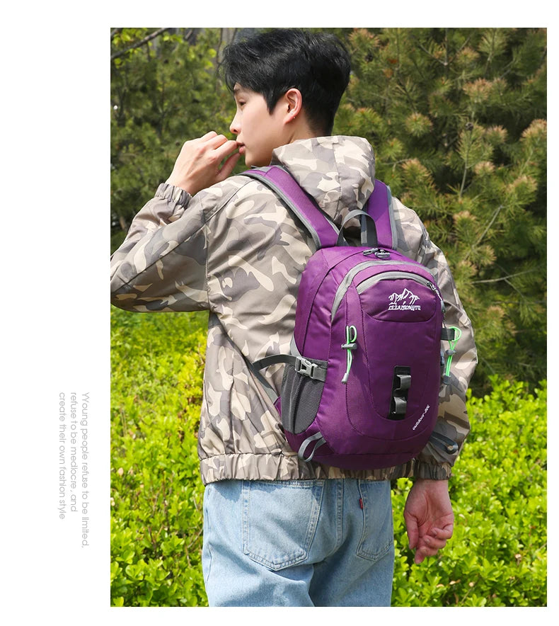 Durable, trendy, small-capacity outdoor backpack suitable for short trips, hiking, cycling, camping, and mountain climbing