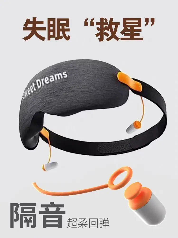 Sleeping during lunch break, lightweight integrated blackout and noise reducing earplugs, sleep eye protection, travel goggles