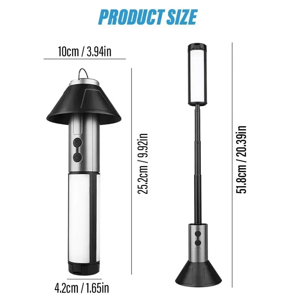 LED Camping Light,Rechargeable Multi-Functional Telescopic Flashlight & Outdoor Lantern for Camping Hiking Fishing Emergency