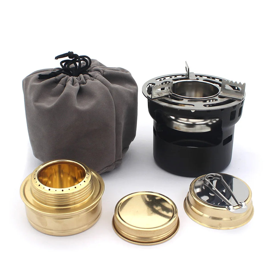 Portable Alcohol Stove Mini Camping Burner Cooker Grill For Backpacking Travel Picnic Emergency Survival Gear Outdoor Cooking