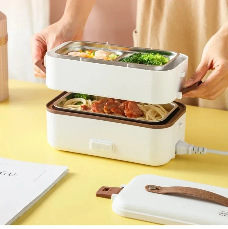 Portable Electric Heating Lunch Box Food Warmer for Outdoor/Travel Self Cooking Heated Lunch Box Office Rice Cooker Warmer