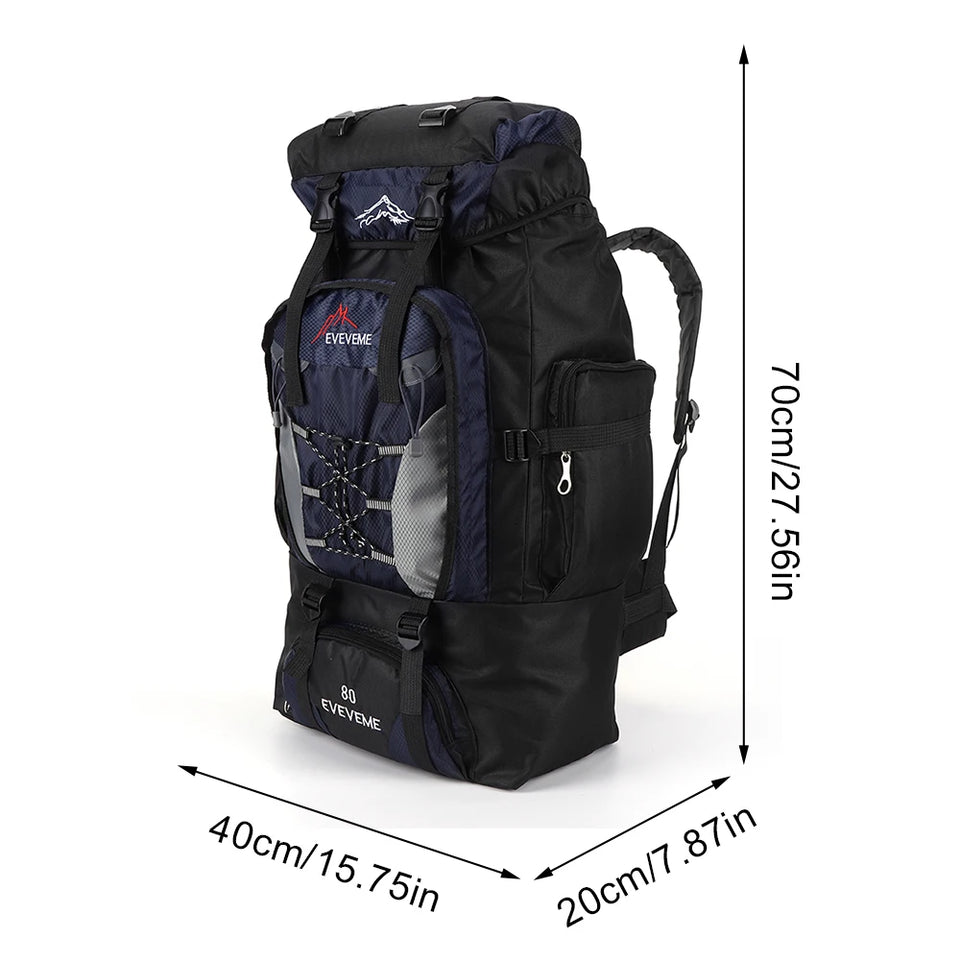 80L Hiking Climbing Backpack Camping Trekking Bag Waterproof Outdoor Sports Mountaineering Bags Rucksack Large Travel Backpacks