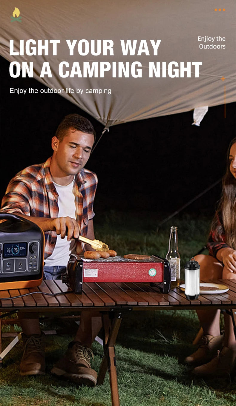 Outdoor camping tools camping lights 5 kinds of lights adjustable ceiling can be connected with the bracket TYPE-C charging.