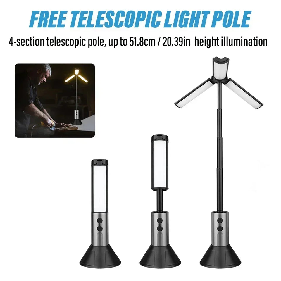 LED Camping Light,Rechargeable Multi-Functional Telescopic Flashlight & Outdoor Lantern for Camping Hiking Fishing Emergency