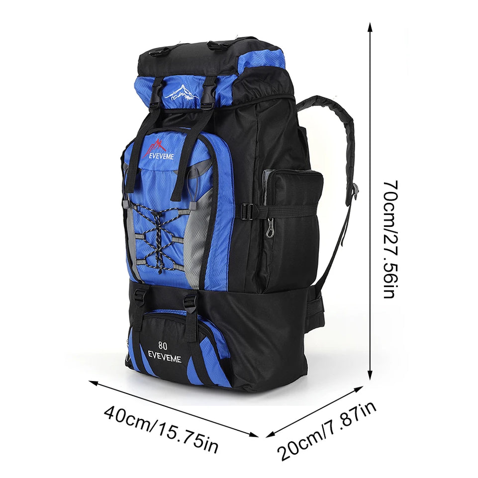 80L Hiking Climbing Backpack Camping Trekking Bag Waterproof Outdoor Sports Mountaineering Bags Rucksack Large Travel Backpacks