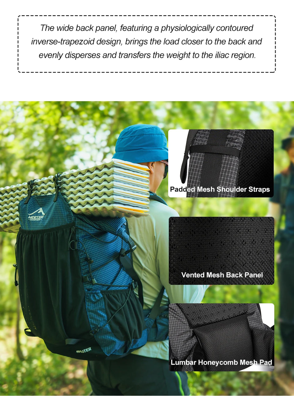 Outdoor Camping Backpack 40L Hiking Bag Sports Men's Backpacks Ultralight Waterproof Trekking Travel Essentials Camping Supplies