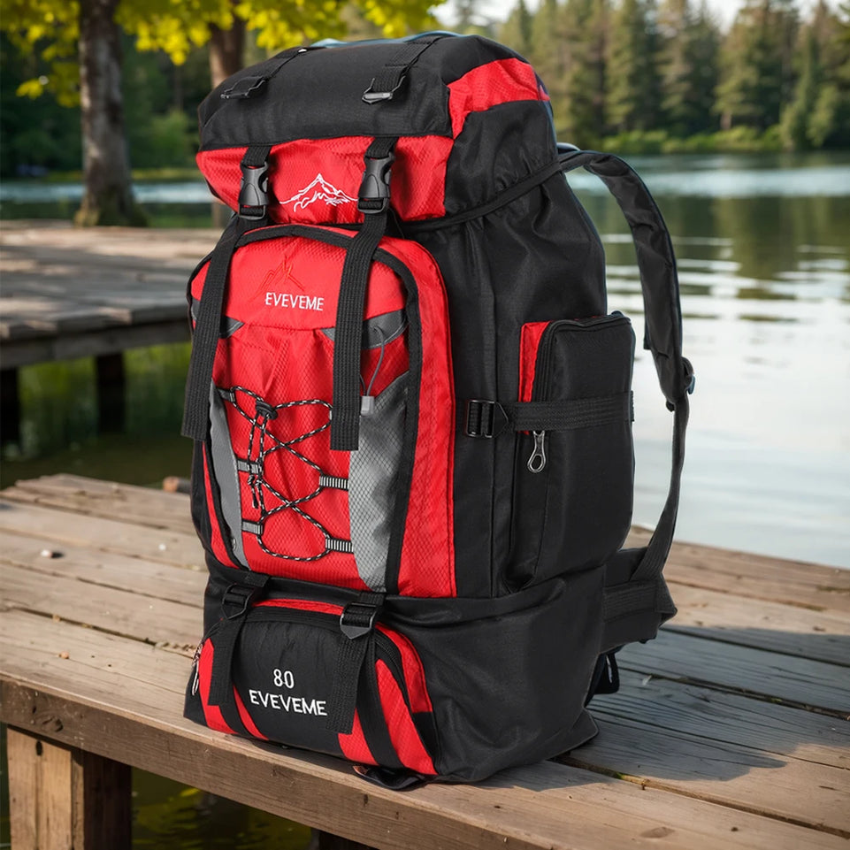 80L Hiking Climbing Backpack Camping Trekking Bag Waterproof Outdoor Sports Mountaineering Bags Rucksack Large Travel Backpacks