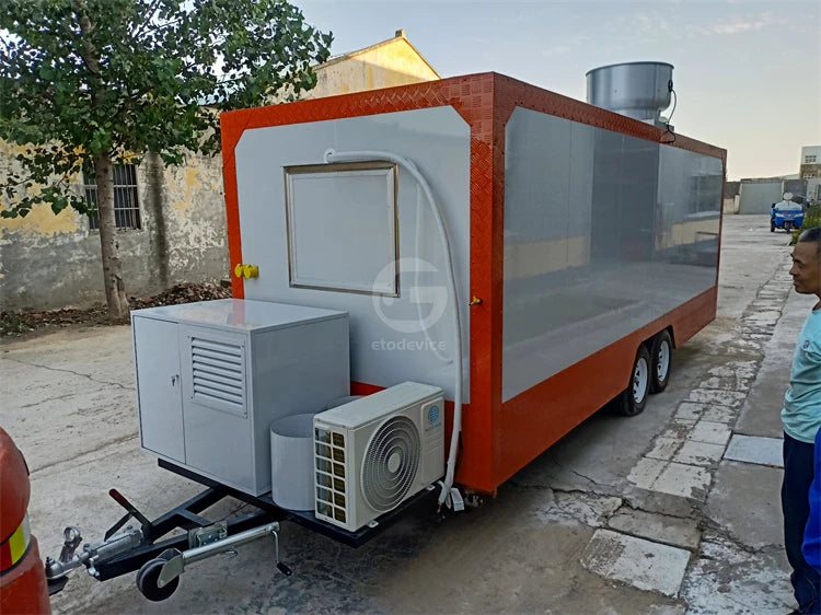 Portable Food Truck Mobile Trailer With Cooking Station Full Kitchen Equipment For Outdoor Events BBQ Business Use