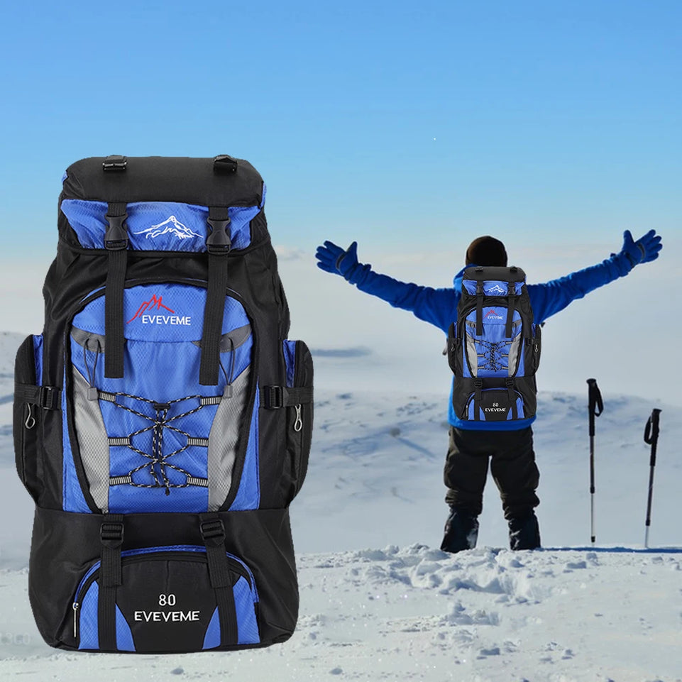 80L Hiking Climbing Backpack Camping Trekking Bag Waterproof Outdoor Sports Mountaineering Bags Rucksack Large Travel Backpacks