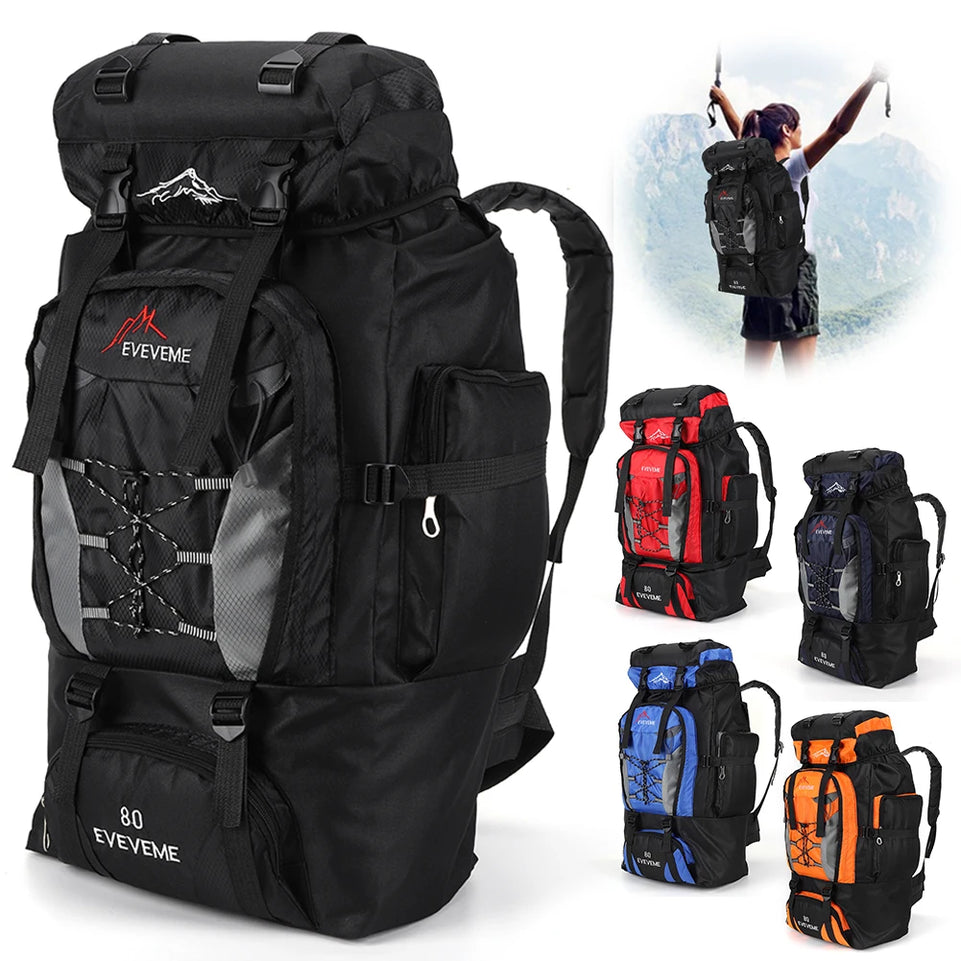 80L Hiking Climbing Backpack Camping Trekking Bag Waterproof Outdoor Sports Mountaineering Bags Rucksack Large Travel Backpacks