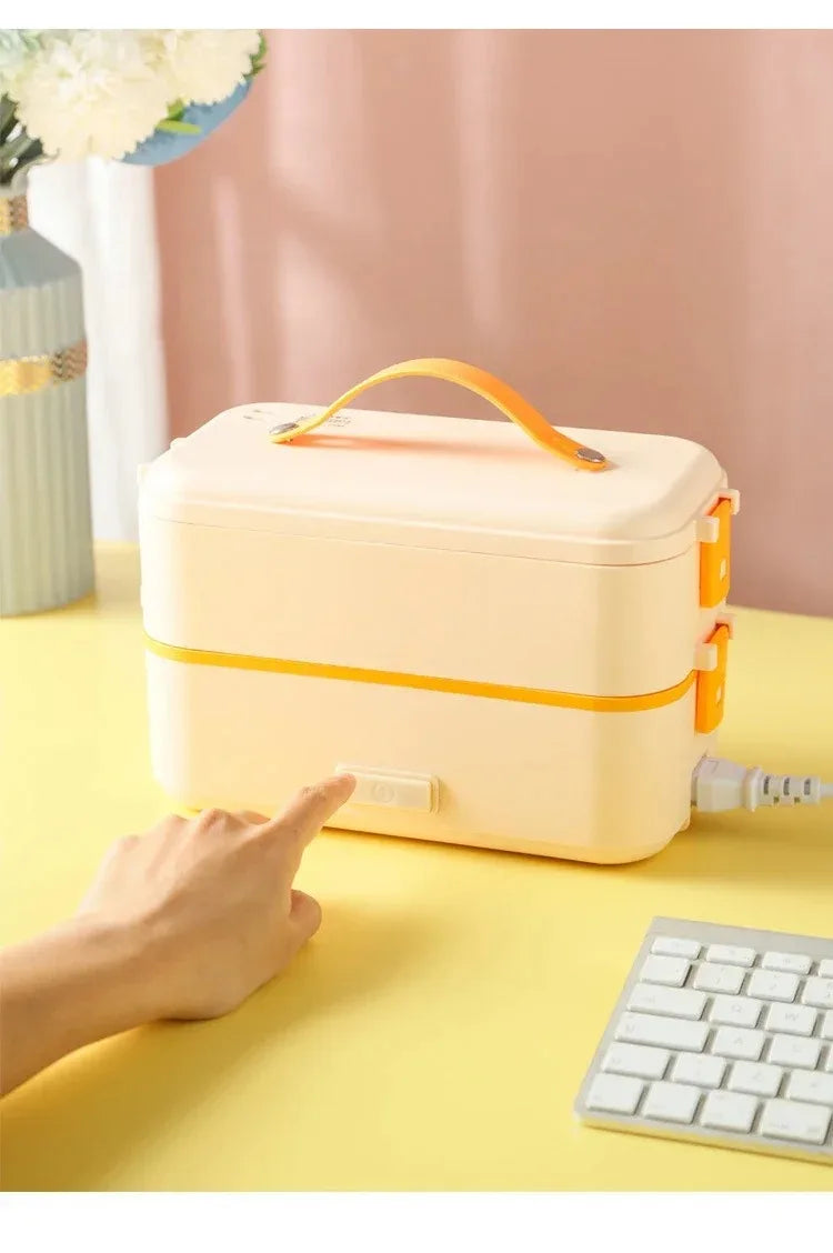 Portable Electric Heating Lunch Box Food Warmer for Outdoor/Travel Self Cooking Heated Lunch Box Office Rice Cooker Warmer