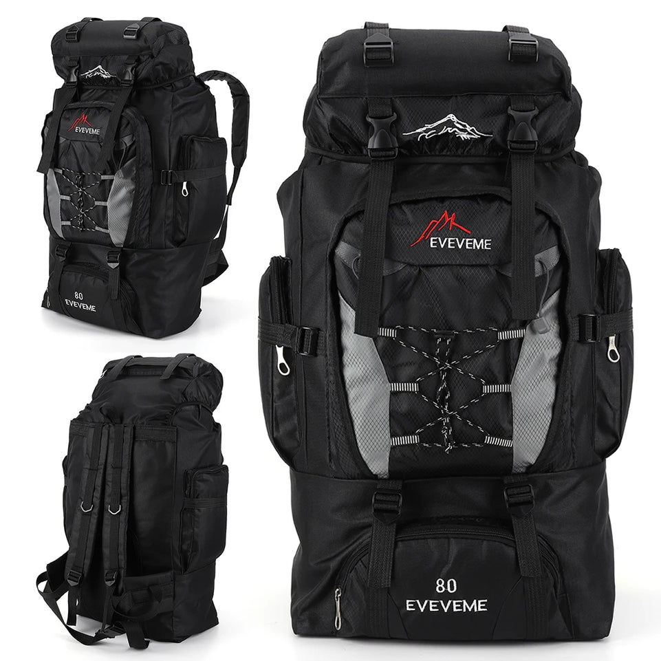 80L Hiking Climbing Backpack Camping Trekking Bag Waterproof Outdoor Sports Mountaineering Bags Rucksack Large Travel Backpacks