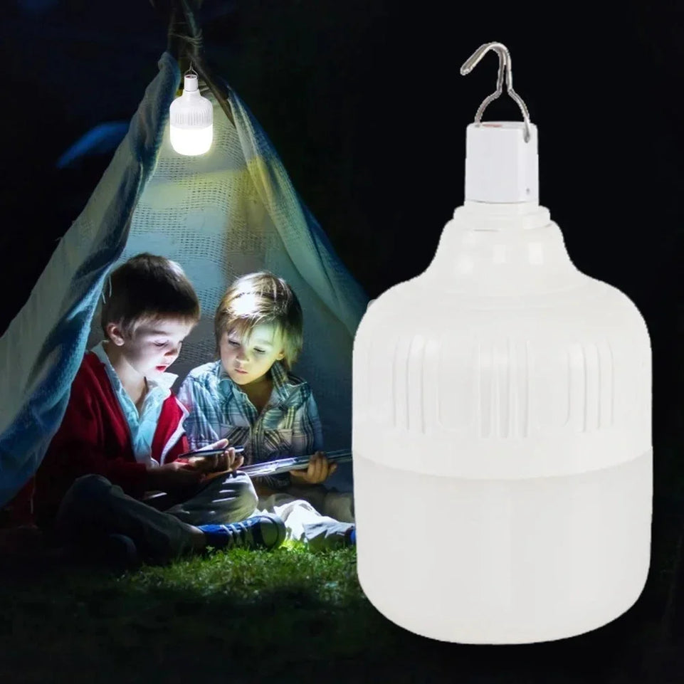 Portable Rechargeable LED Camping Light with Hook Dimmable Tent Lantern Emergency Night Lamp for Hiking Travel Adventure Use