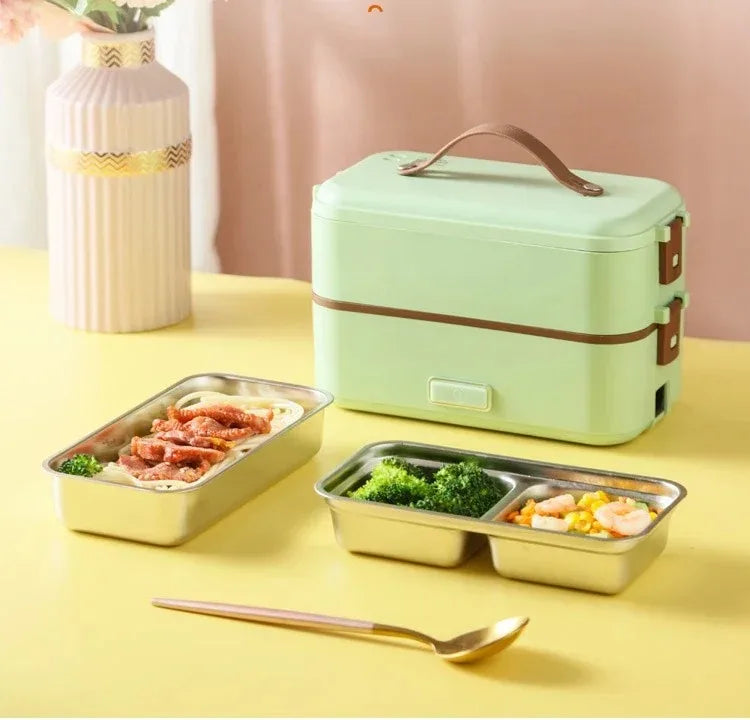 Portable Electric Heating Lunch Box Food Warmer for Outdoor/Travel Self Cooking Heated Lunch Box Office Rice Cooker Warmer