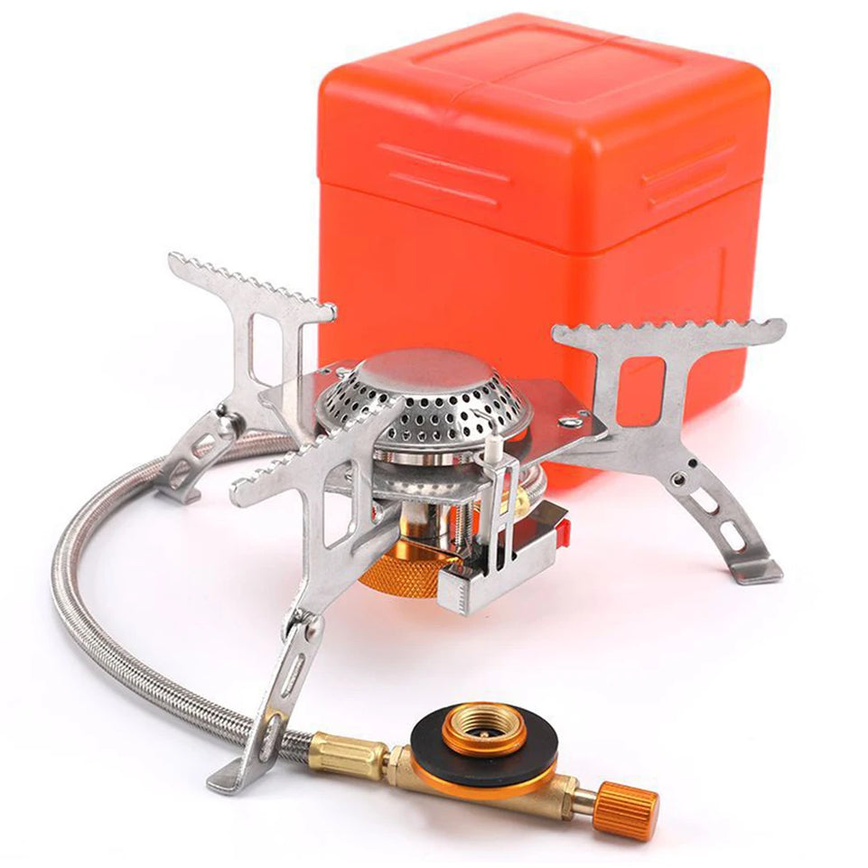 1pc Portable Camping Gas Stove Folding Outdoor Backpacking Stove Tourist Equipment For Cooking Hiking Picnic