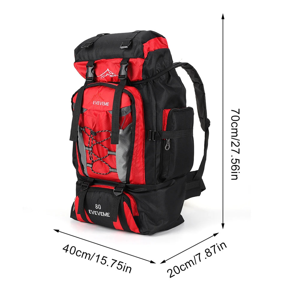 80L Hiking Climbing Backpack Camping Trekking Bag Waterproof Outdoor Sports Mountaineering Bags Rucksack Large Travel Backpacks