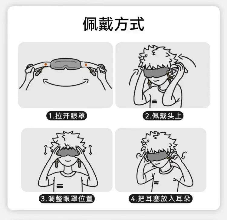 Sleeping during lunch break, lightweight integrated blackout and noise reducing earplugs, sleep eye protection, travel goggles