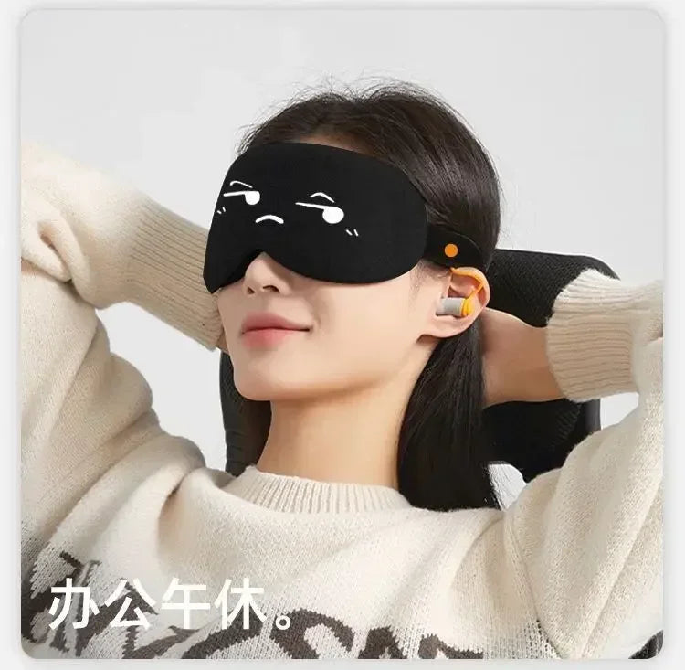 Sleeping during lunch break, lightweight integrated blackout and noise reducing earplugs, sleep eye protection, travel goggles