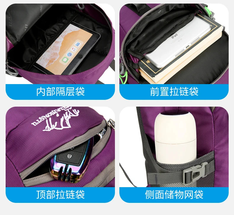 Durable, trendy, small-capacity outdoor backpack suitable for short trips, hiking, cycling, camping, and mountain climbing