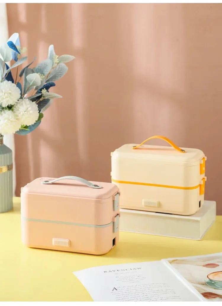 Portable Electric Heating Lunch Box Food Warmer for Outdoor/Travel Self Cooking Heated Lunch Box Office Rice Cooker Warmer