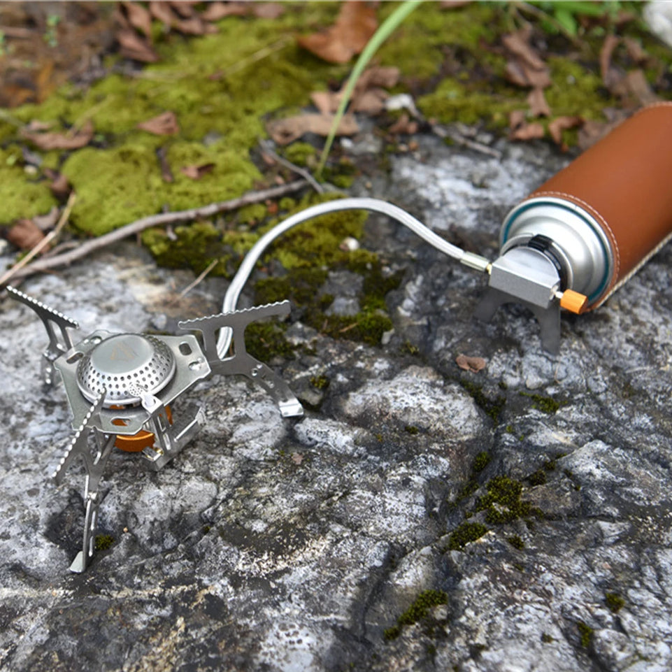1pc Portable Camping Gas Stove Folding Outdoor Backpacking Stove Tourist Equipment For Cooking Hiking Picnic
