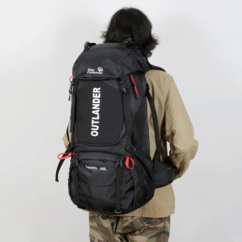 60L Camping Backpack Large Capacity Hiking Travel Outdoor Shoulder Bag Waterproof Trekking Climbing Mountaineering Rucksack