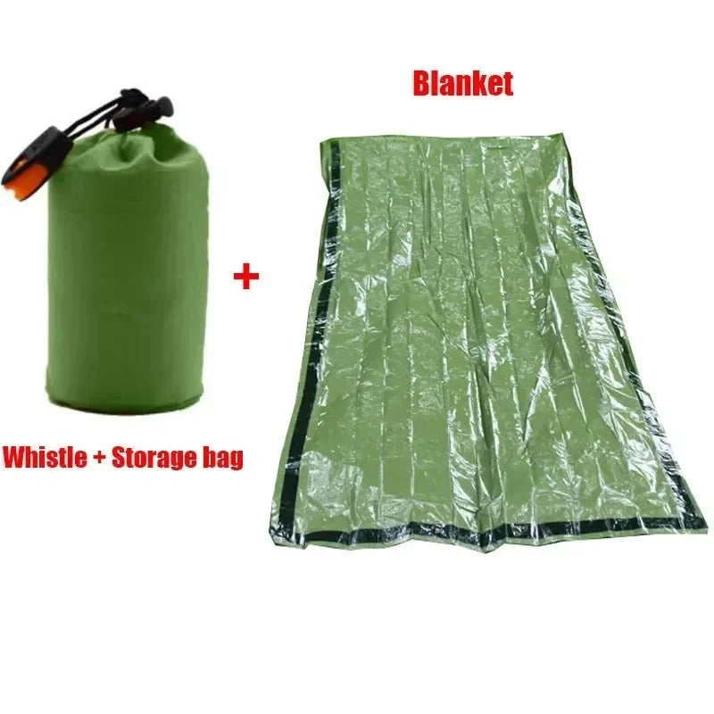 Portable Waterproof Emergency Survival Sleeping Bag Outdoor Pe Aluminum Film Camping Gear Thermal Sack Outdoor Bedding Equipment