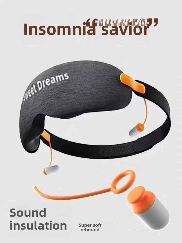 Sleeping during lunch break, lightweight integrated blackout and noise reducing earplugs, sleep eye protection, travel goggles