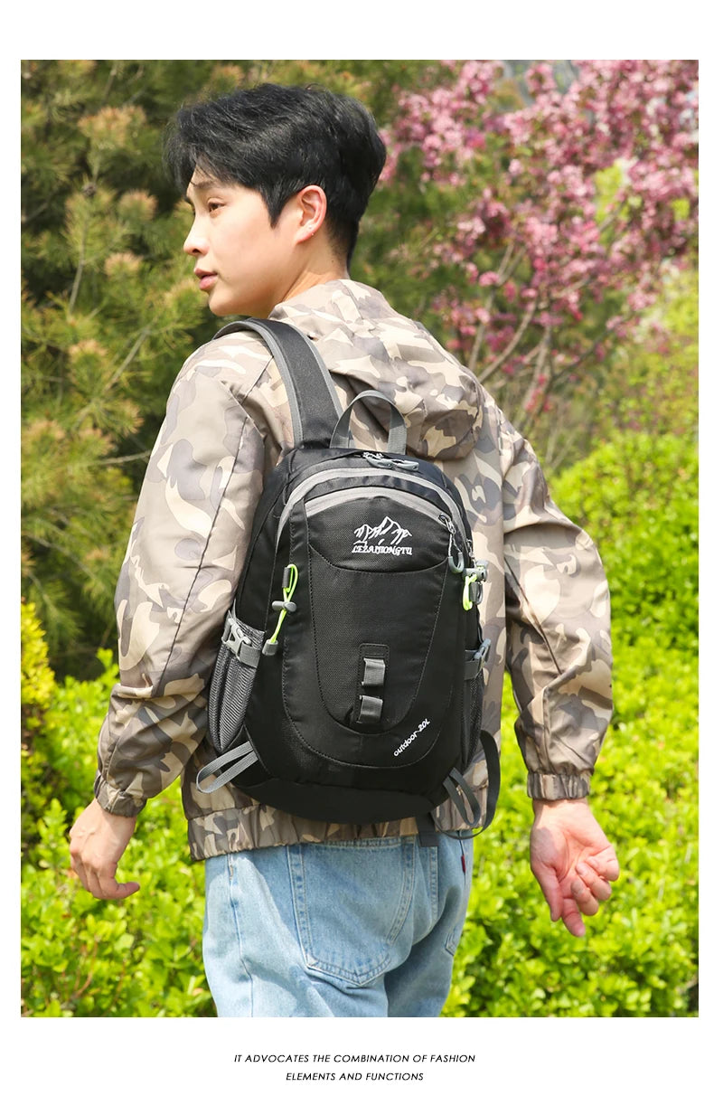 Durable, trendy, small-capacity outdoor backpack suitable for short trips, hiking, cycling, camping, and mountain climbing