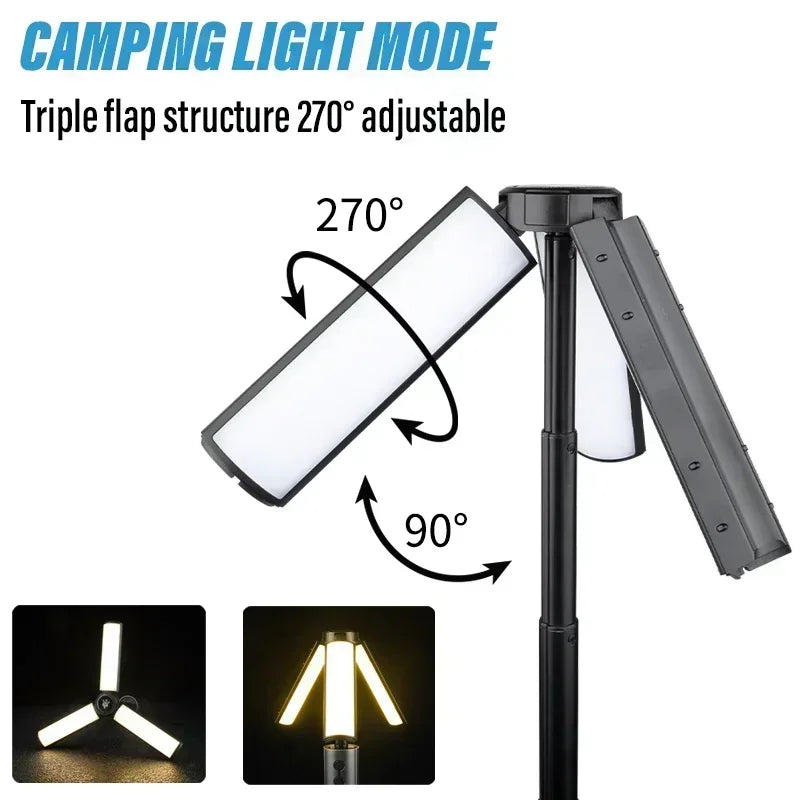 LED Camping Light,Rechargeable Multi-Functional Telescopic Flashlight & Outdoor Lantern for Camping Hiking Fishing Emergency