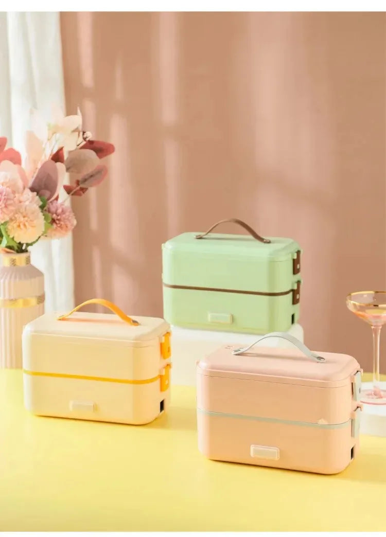 Portable Electric Heating Lunch Box Food Warmer for Outdoor/Travel Self Cooking Heated Lunch Box Office Rice Cooker Warmer
