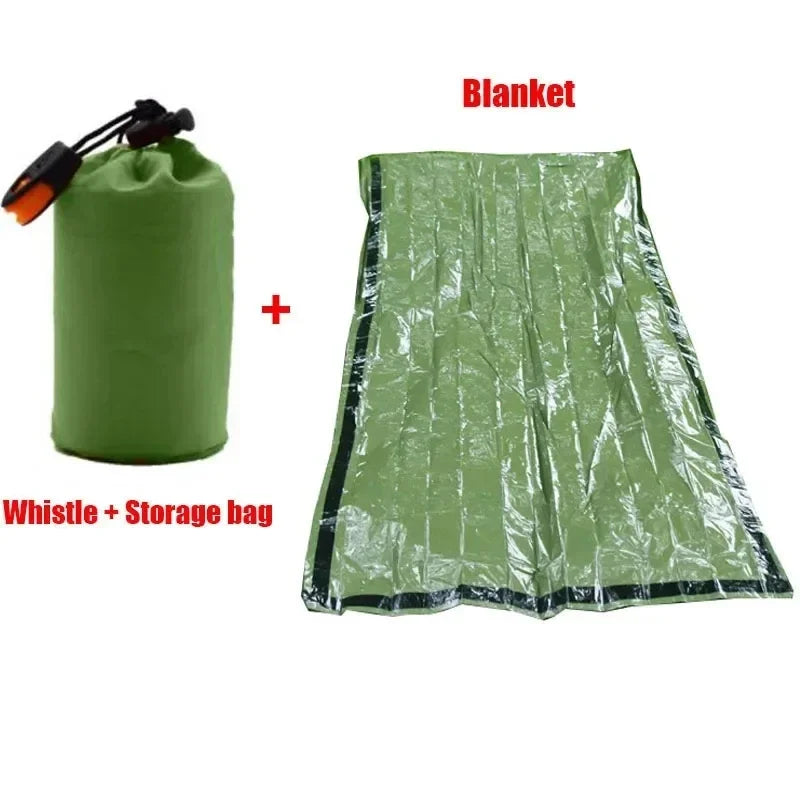 Portable Waterproof Emergency Survival Sleeping Bag Outdoor Pe Aluminum Film Camping Gear Thermal Sack Outdoor Bedding Equipment