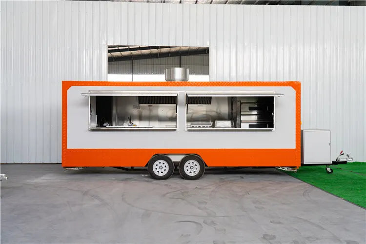 Portable Food Truck Mobile Trailer With Cooking Station Full Kitchen Equipment For Outdoor Events BBQ Business Use