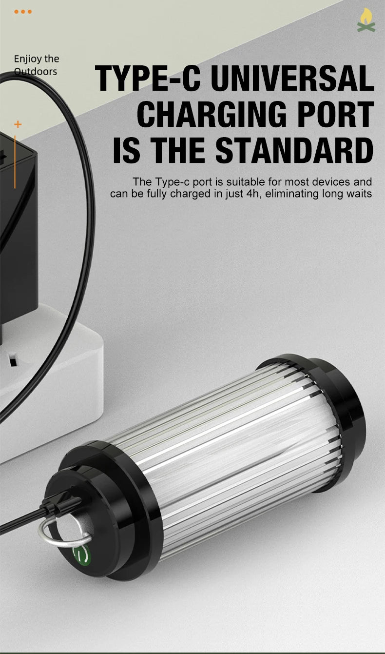 Outdoor camping tools camping lights 5 kinds of lights adjustable ceiling can be connected with the bracket TYPE-C charging.
