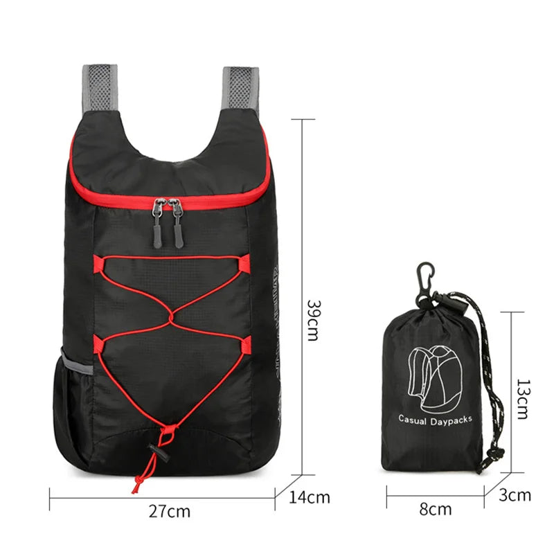 New Outdoor Waterproof Foldable Backpack Large Capacity Portable Camping Hiking Travel Daypack Leisure Men Women Sport Bags