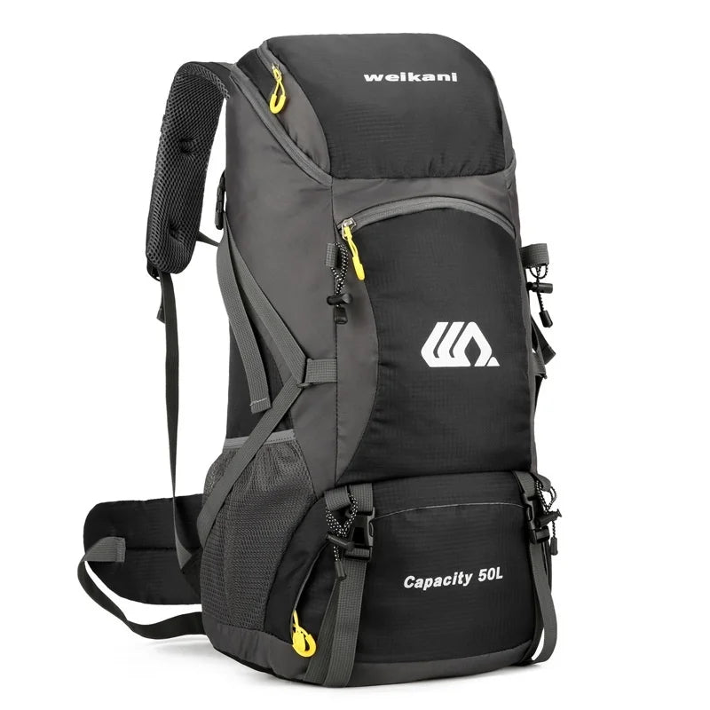 Outdoor hiking backpack of 50L for camping and hiking. Multi-functional large-capacity camping backpack. Comfortable and casual.