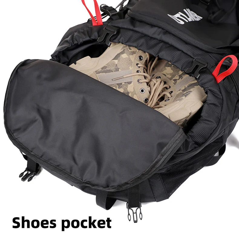 60L Camping Backpack Large Capacity Hiking Travel Outdoor Shoulder Bag Waterproof Trekking Climbing Mountaineering Rucksack