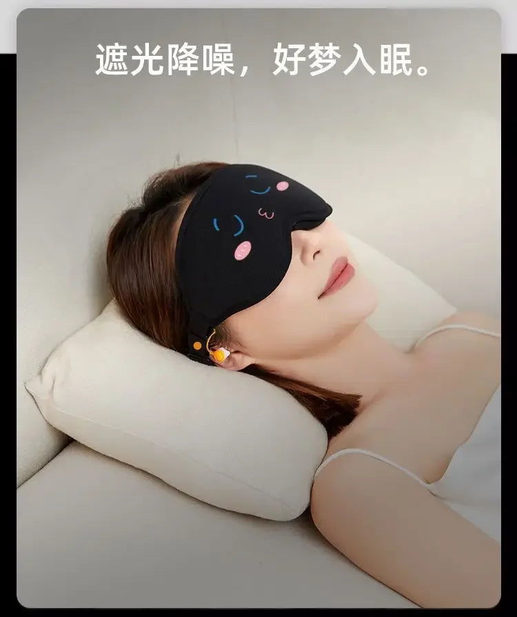 Sleeping during lunch break, lightweight integrated blackout and noise reducing earplugs, sleep eye protection, travel goggles